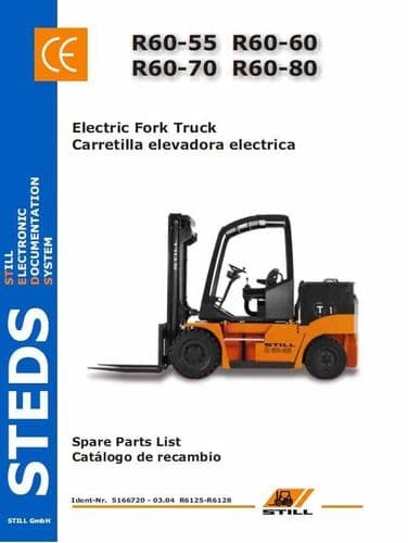 Still Forklift Truck R60-55 R60-60 R60-70 R60-80  Parts Manual
