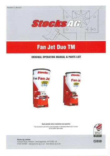Stocks AG Fan Jet Duo TM Operators Manual and Spare Parts List