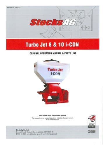 Stocks AG Turbo Jet 8 & 10i-Con Operators Manual and Spare Parts List