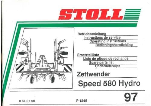 Stoll Hay Tedder R335DS R415DS Rake Windrower Ops Manual & Parts List (1)