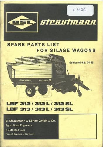 Strautmann Self-filling Trailer Silage Wagon LBF312 LBF313  Forager Operators Manual - LBF 312 312L