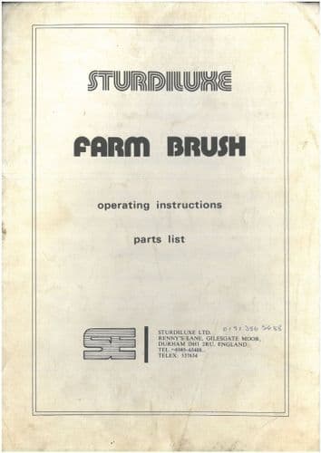 Sturdiluxe Farm Brush Operators Manual with Parts List