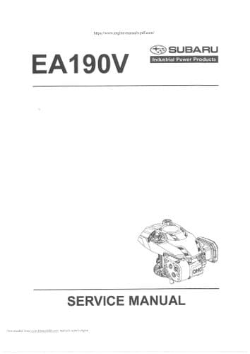 Subaru Engine EA190V Workshop Service Manual