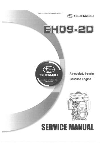 Subaru Engine EH09-2D Workshop Service Manual