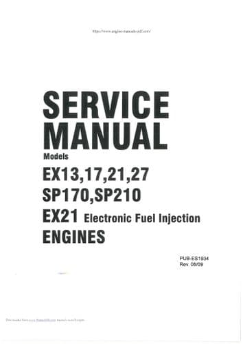 Subaru Engine EX13 EX17 EX21 EX27 SP170 SP210 EX21EFI Workshop Service Manual