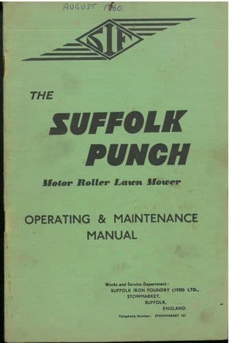 Suffolk Punch Motor Roller Lawn Mower Operators Manual & Spare Parts List