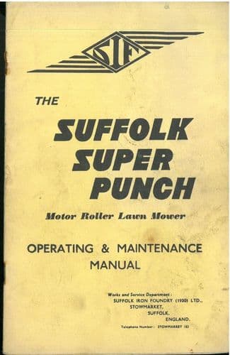 Suffolk Super Punch Motor Roller Lawn Mower Operators Manual & Spare Parts List