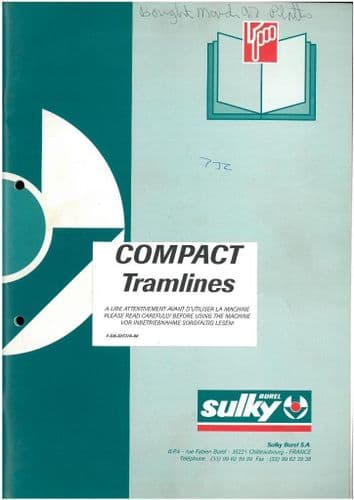 Sulky Compact Tramlines Operators Manual