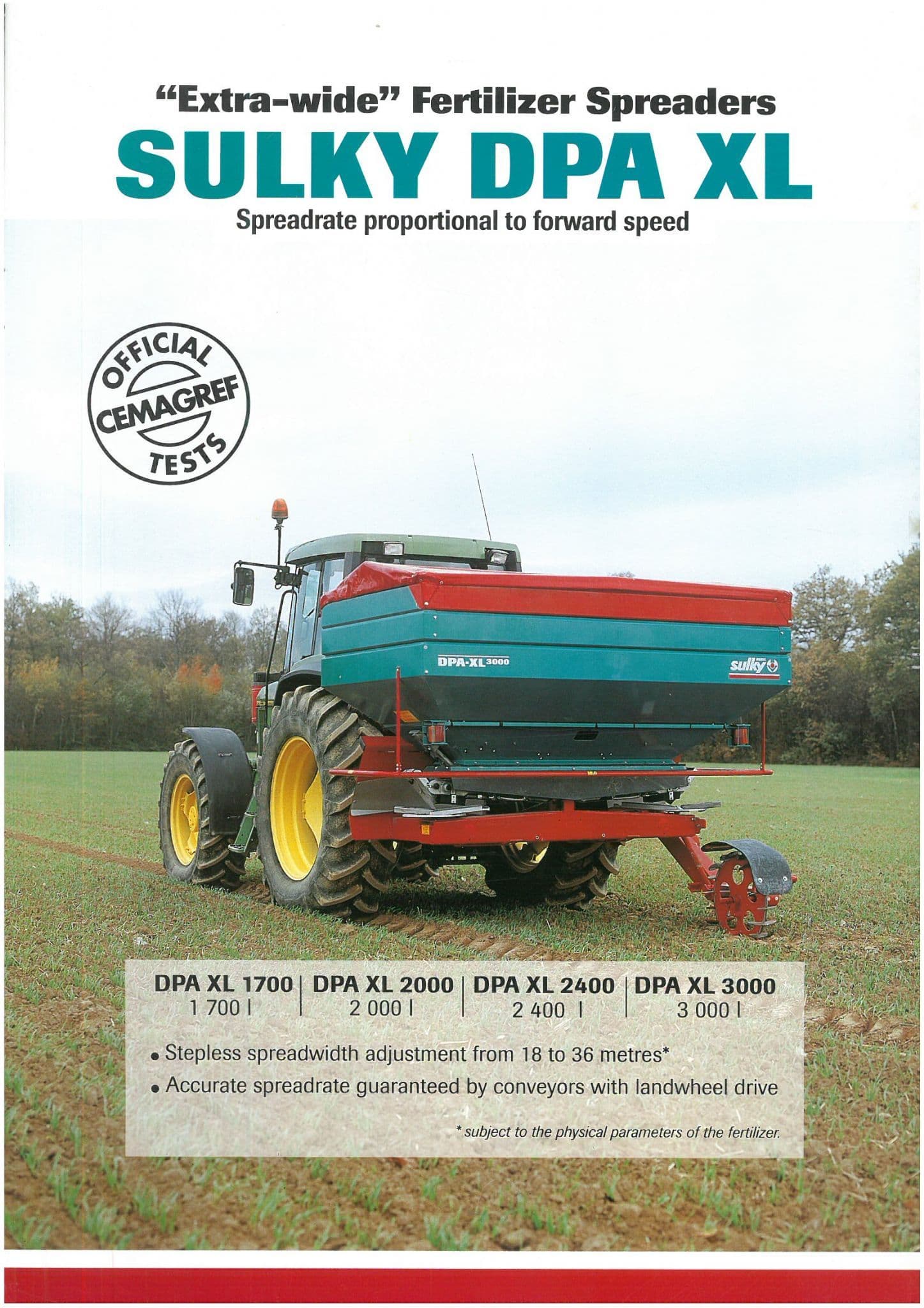 Sulky Extra Wide Fertilizer Spreaders DPA XL Brochure