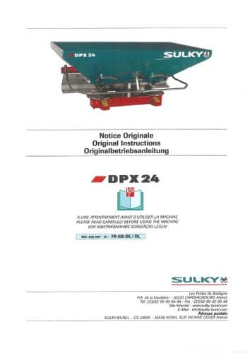 Sulky Fertiliser DPX24 Operators Manual