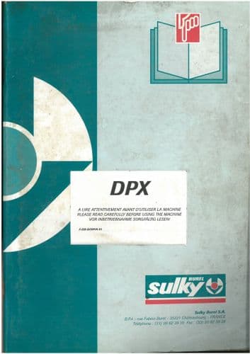 Sulky Fertiliser Spreader DPX604 DPX804 DPX1154 DPX1204 DPX1504 DPX2004 Operators Manual - DPX 2004