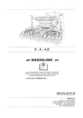 Sulky Seed Drill Reguline SPI 3M 4M 4.5M Operators Manual