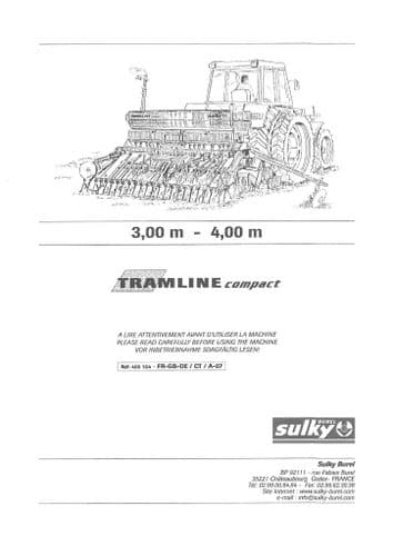 Sulky Seed Drill Tramline Compact 3M 4M Operators Manual