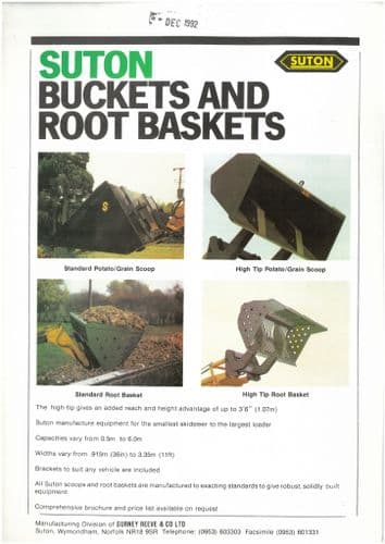 Suton Buckets and Root Baskets Brochure