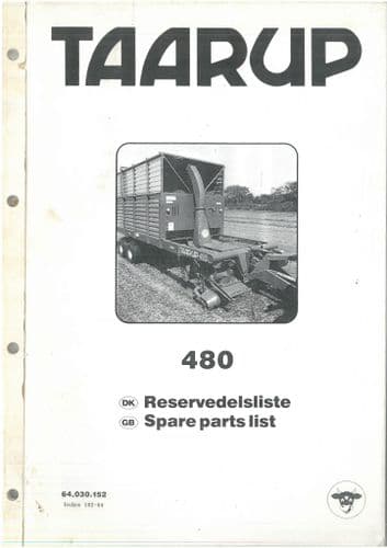 Taarup Forage Harvester 480 Parts Manual - Forager - Self Loading Wagon