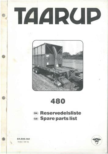Taarup Forage Harvester 480 Parts Manual - Forager - Self Loading Wagon