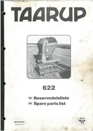 Taarup Forage Harvester 622 Parts Manual - Forager