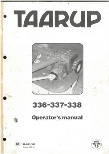 Taarup Mower 336 337 338 Operators Manual