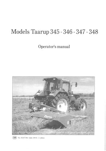 Taarup Mower Conditioner 346 346 347 348 Operators Manual