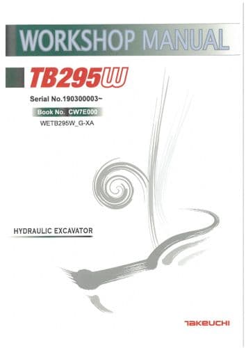 Takeuchi Excavator TB295W Workshop Service Repair Manual