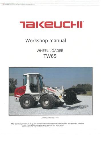 Takeuchi Wheel Loader TW65 Workshop Service Manual