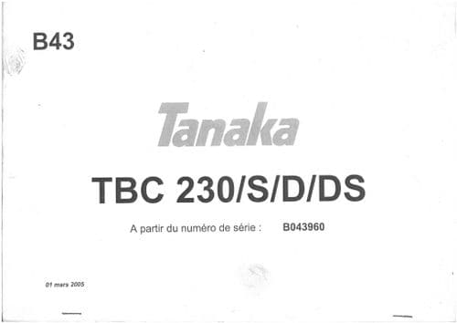 Tanaka Strimmer  TBC 230 S D DS Parts Manual