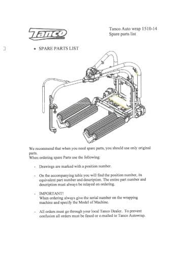 Tanco Autowrap 1510 1514 Operators Manual.