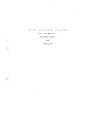 Tanco Autowrap Bale Wrapper 400 & 500 Operators Manual and Spare Parts List