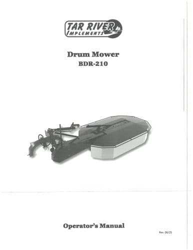 Tar River Drum Mower BDR210 Operators Manual