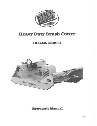 Tar River Heavy Duty Brush Cutter TRBC60 TRBC72 Operators Manual