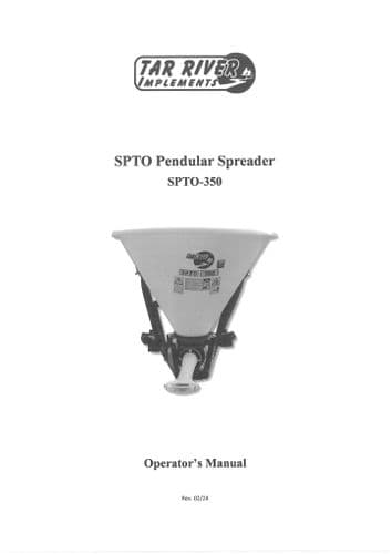 Tar River Pendular Spreader SPTO350 Operators Manual