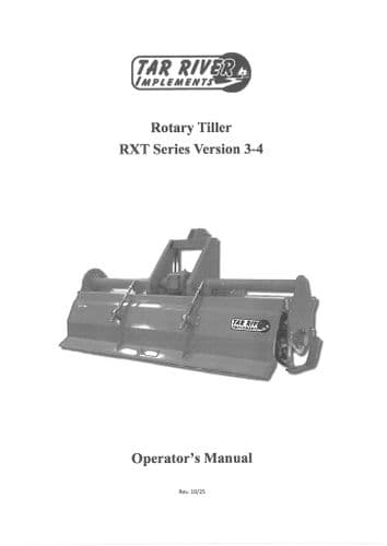 Tar River Rotary Mower RXT072 RXT080 RXT088 RXT096 Operators Manual
