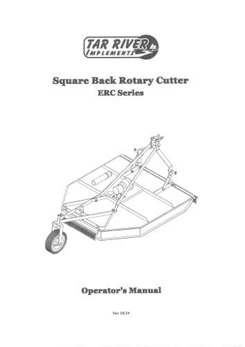 Tar River Square Back Rotary Cutter ECR4 ECR5 ECR6 Operators Manual