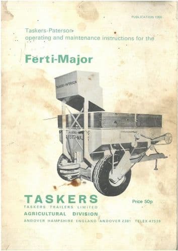 Taskers Paterson Fertispread Ferti-Major Fertiliser Operators Manual with Parts List