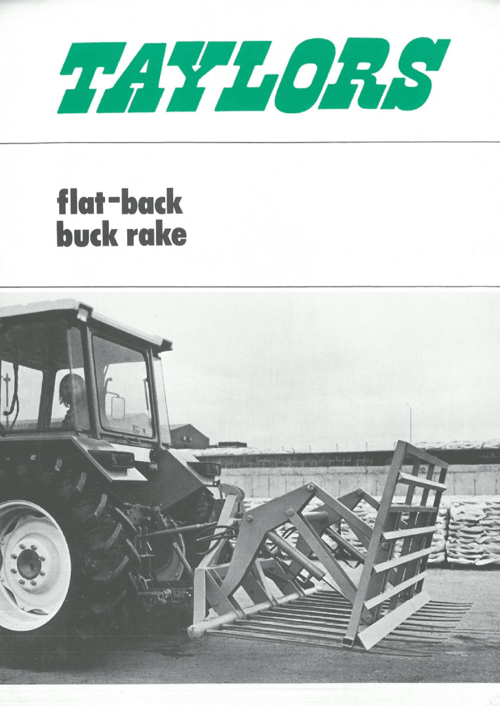 Taylor Tractor Flat Back Buck Rake Brochure