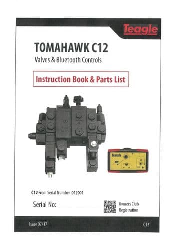 Teagle Bale Processor Tomahawk  C12 Valves & Bluetooth Controls Operators Manual and Spare Parts