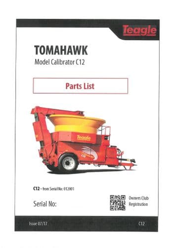 Teagle Bale Processor Tomahawk Calibrator C12 Parts Manual