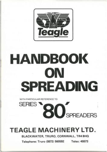 Teagle Fertiliser Spreader 80 Operators Manual
