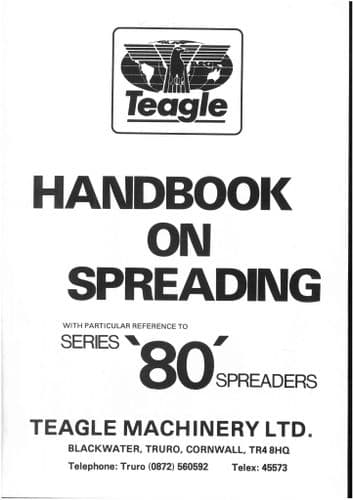 Teagle Handbook on Spreading Series 80 Spreaders  Brochure