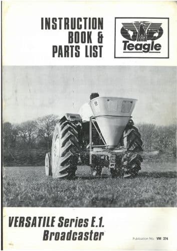 Teagle Mounted Broadcaster Versatile Series E1 Operators Manual with Parts List