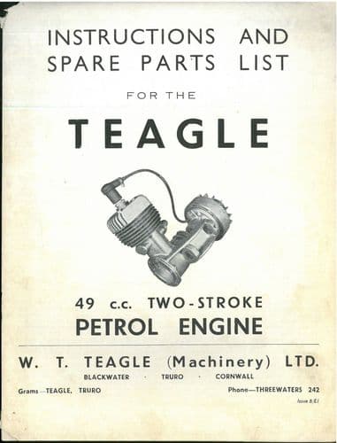Teagle Petrol Engine Two-Stroke 49cc Operators Manual with Parts List