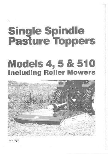 Teagle Single Spindle Partue Topper Model 4,5 & 510 Operators Manual and Spare Parts List