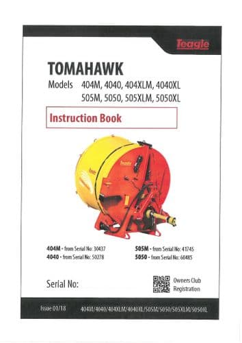 Teagle Straw Shredder Tomahawk 404M 4040 404XLM 4040XL 505M 5050 505XLM 5050XL Operators Manual
