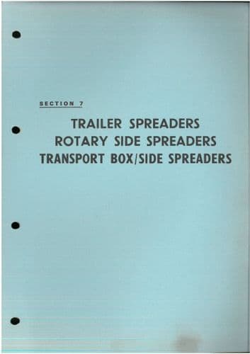 Teagle Trailed Spreaders,  Rotary Side Spreaders, Transport Box/Side Spreaders Parts Manual