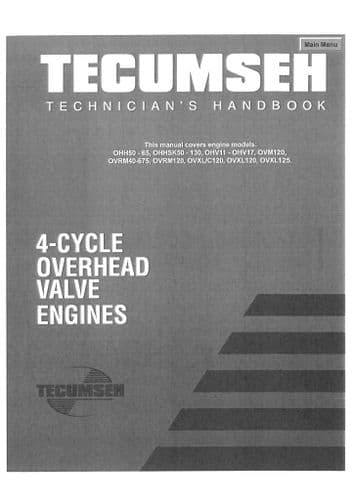 Tecumseh Engine 4 Cycle OHH50-65 OHHSK50-130 OHV17 OVM120 Workshop Service Manual