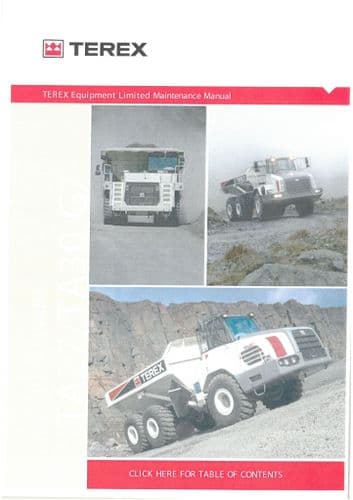 Terex Articulated Dumptruck TA27/TA30 G7 Workshop Manual TA27 TA 30