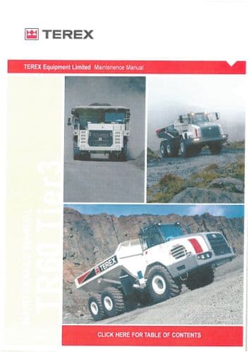 Terex Articulated Dumptruck TR60 Tier 3 Workshop Manual TR 60