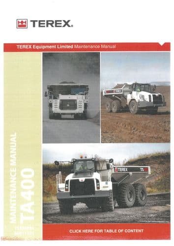 Terex Articulated Truck TA400 Workshop Service Manual