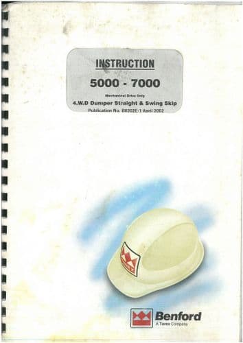Terex Benford 4WD Dumper Straight & Swing Skip 5000 - 7000 Operators Manual