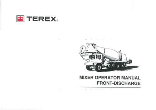 Terex Concrete Mixer Front Discharge -  Operators Manual